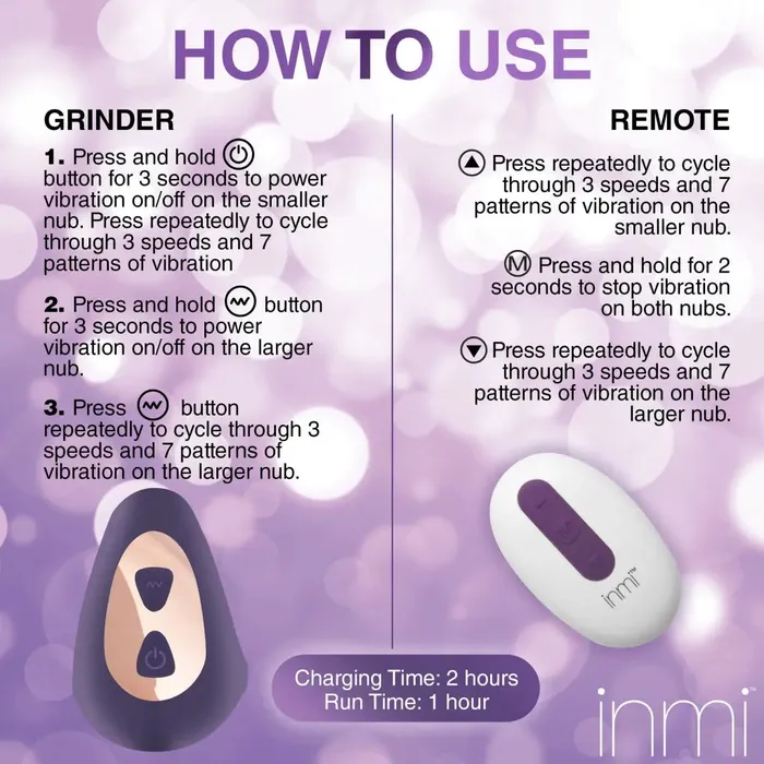 inmi Ride N Grind 10 X Vibrating Silicone Sex Grinder Female Sex Toys