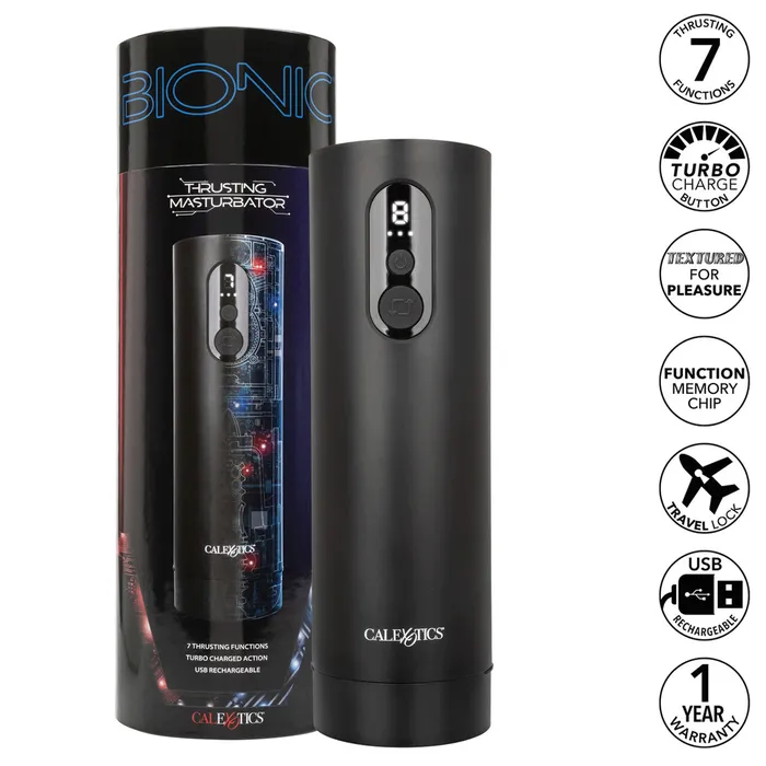 Male Sex Toys CalExotics CaleXOtics Bionic VibroStroker with Oscillation Suction