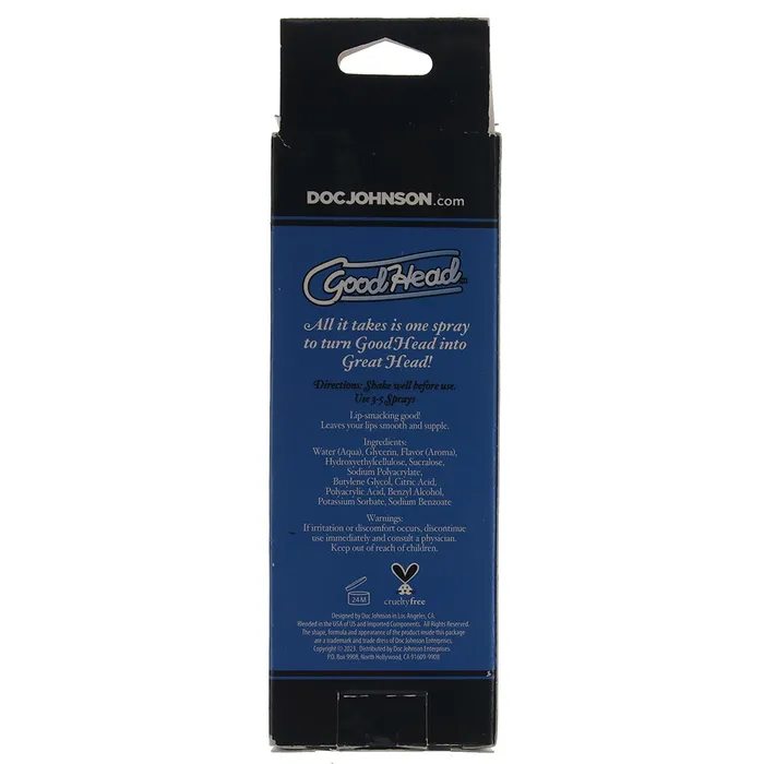 Male Sex Toys Doc Johnson GoodHead Juicy Head Sours Mouth Spray 2oz59ml in Blueberry
