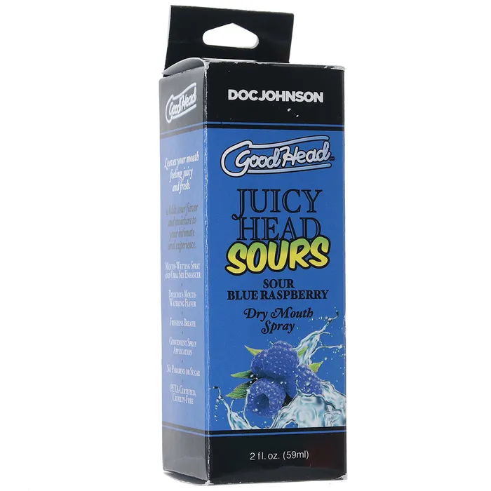 Male Sex Toys Doc Johnson GoodHead Juicy Head Sours Mouth Spray 2oz59ml in Blueberry