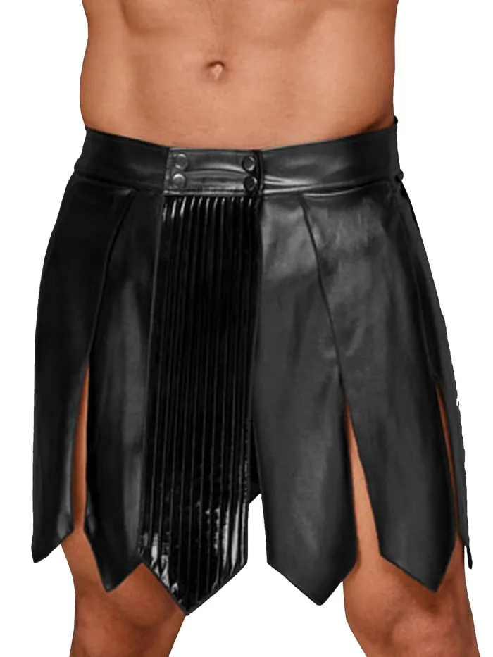 Male Sex Toys Gladiator Kilt with PVC Panel HonourSkintwocom