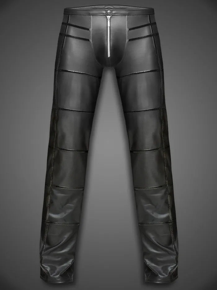 Male Sex Toys Wetlook Trousers with PVC Stripes HonourSkintwocom