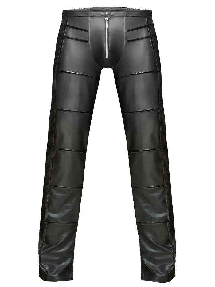 Male Sex Toys Wetlook Trousers with PVC Stripes HonourSkintwocom