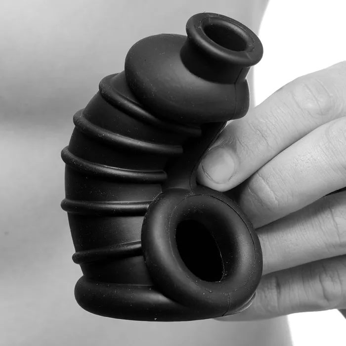 Male Sex Toys XR Brands Master Series Dark Chamber Silicone Chastity Cage Male Sex Toys XR Brands Master Series Dark Chamber Silicone Chastity Cage