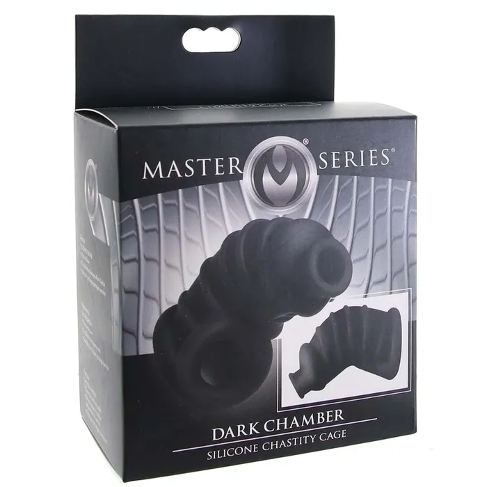 Male Sex Toys XR Brands Master Series Dark Chamber Silicone Chastity Cage Male Sex Toys XR Brands Master Series Dark Chamber Silicone Chastity Cage