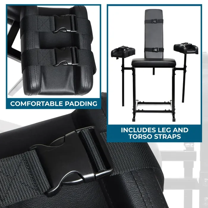 Master Series Obedience Adjustable Bondage Chair Master Series Male Sex Toys