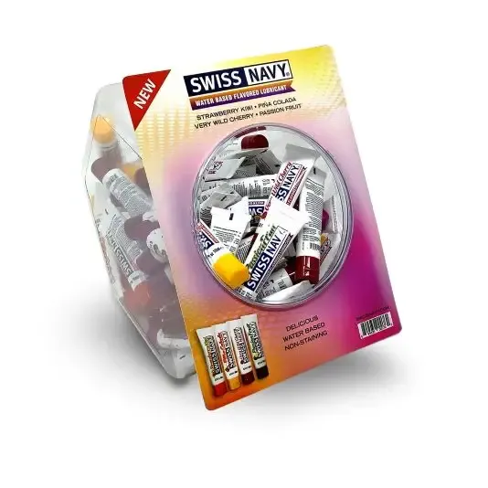 MD Science Vibrators Swiss Navy Asst Flavors Fishbowl Display 100 Ct 10ml Display 100 Ct 10ml