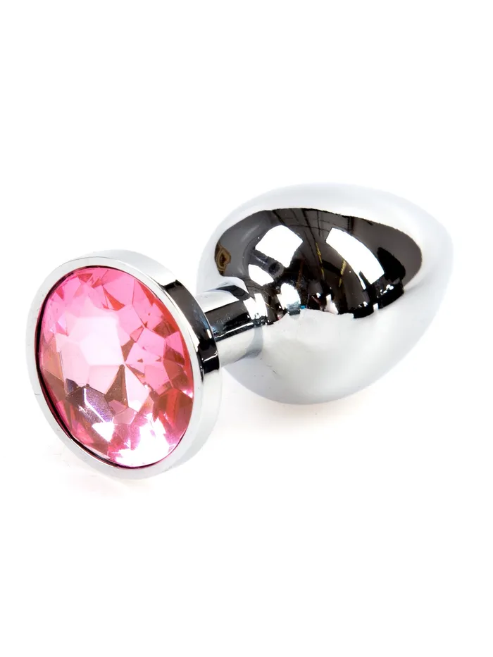 Metal Butt Plug With Pink Jewel HonourSkintwocom Male Sex Toys