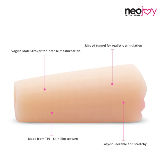 Neojoy Male Masturbator Pocket Pussy Stroker Flesh 51inch 13cm Neojoy Male Sex Toys