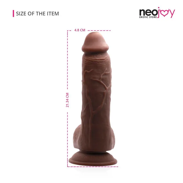 Neojoy Vinny Dildo Flesh With Suction Cup Brown 2134cm 84 inch Neojoy Dildos