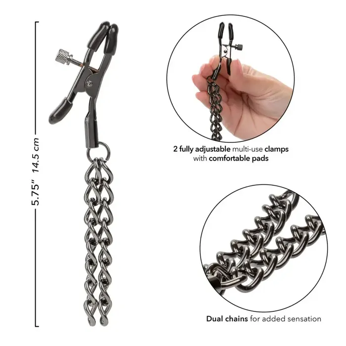 Nipple Clitoral Toys California Exotic Novelties Euphoria Chain Nipple Clamps