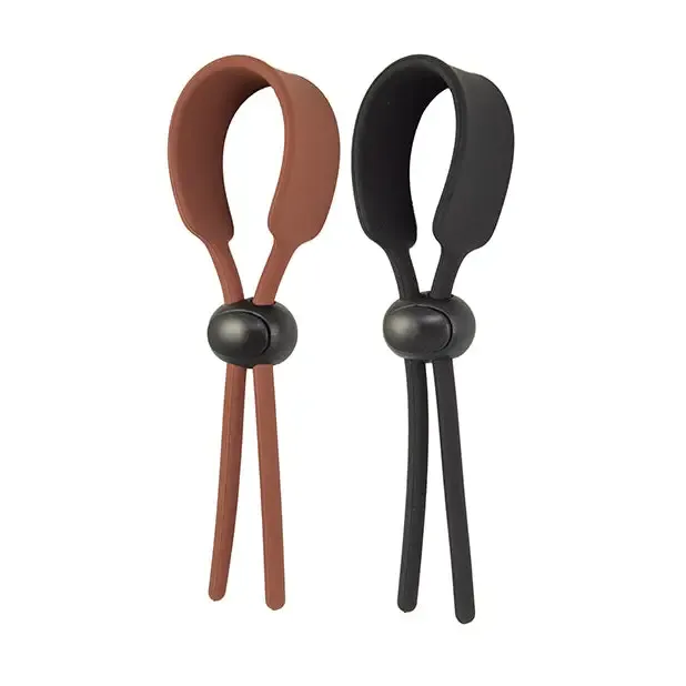 Novelties By Nasswalk Cock Loops Adjustable Cock Ties Brown Black Dildos