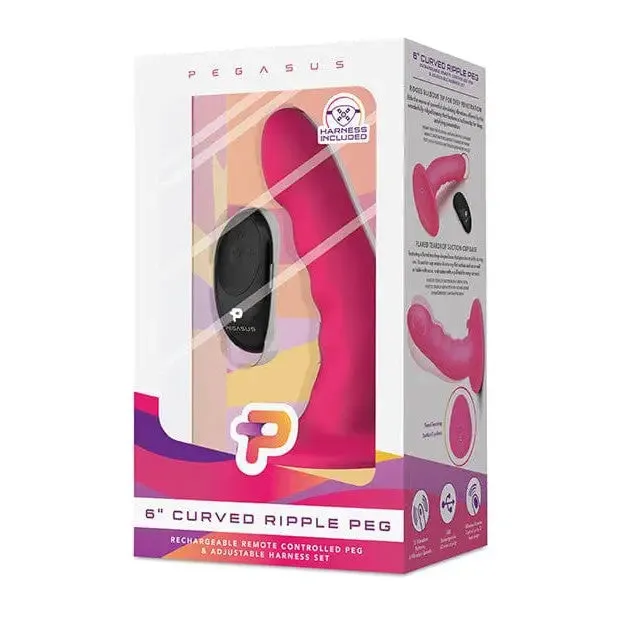 Pegasus Female Sex Toys Pegasus 6 Curved Ripple Silicone Peg With Harness Included Pegasus Female Sex Toys Pegasus 6 Curved Ripple Silicone Peg With Harness Included