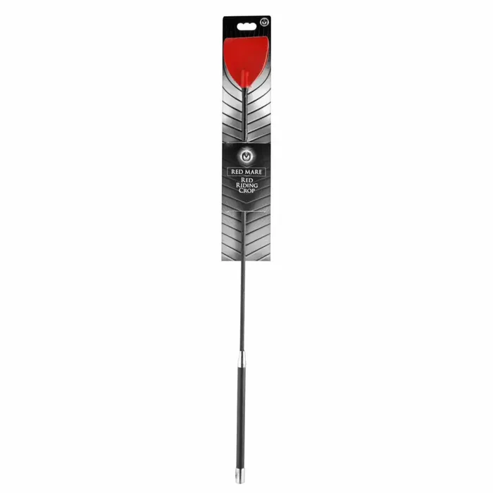Restraints Master Series Red Leather Riding Crop
