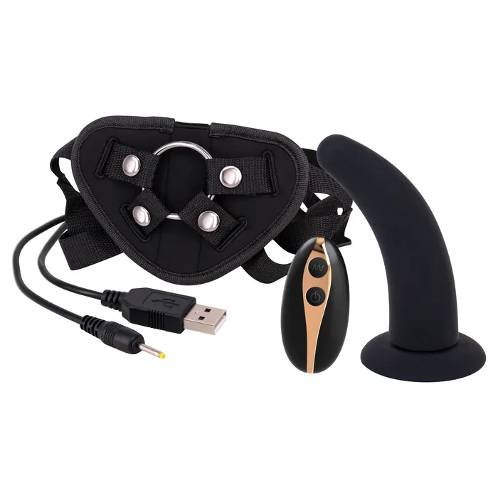 Seven Creations Seven Creations 5 Vibrating StrapOn Harness Black Female Sex Toys