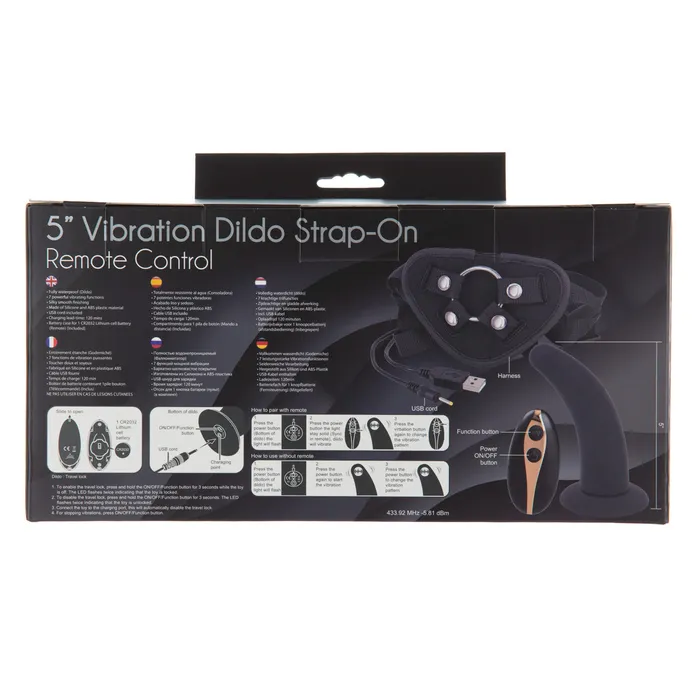 Seven Creations Seven Creations 5 Vibrating StrapOn Harness Black Female Sex Toys