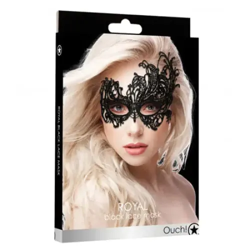 SHOTS AMERICA Anal Ouch Royal Lace Eye Mask Black