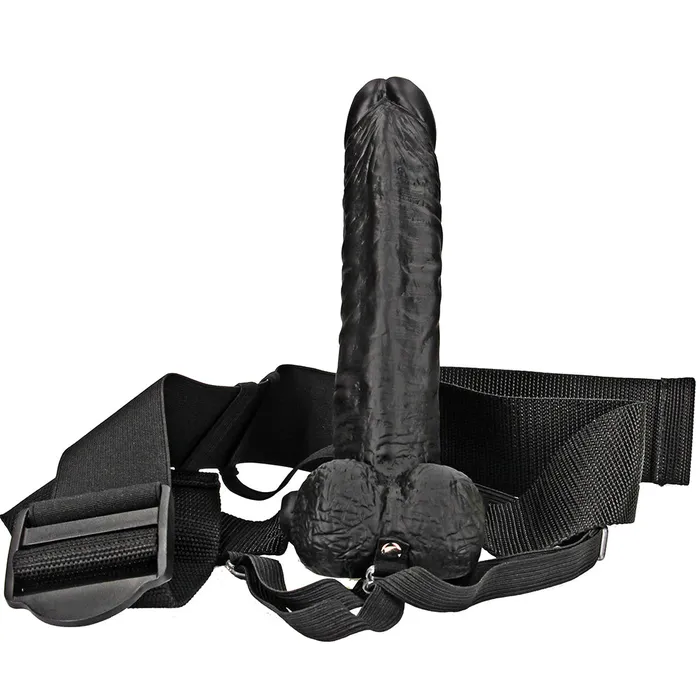 Shots Toys Anal Real Rock Hollow 7 Inch Ballsy StrapOn in Black Shots Toys Anal Real Rock Hollow 7 Inch Ballsy StrapOn in Black