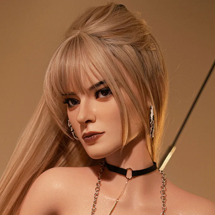 SY Doll Male Sex Toys HEADSYS25NATURALSILICONEBROWNM16IMPLANTED HAIR