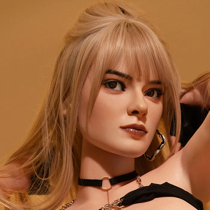 SY Doll Male Sex Toys HEADSYS25NATURALSILICONEBROWNM16IMPLANTED HAIR