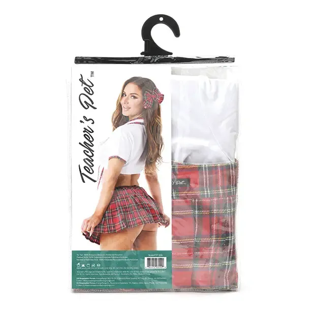 Teachers Pet Ms Honor Student School Girl Tie Top Pleated Skirt Neck Tie Hair Bow Red XGEN Products Vibrators Teachers Pet Ms Honor Student School Girl Tie Top Pleated Skirt Neck Tie Hair Bow Red XGEN Products Vibrators