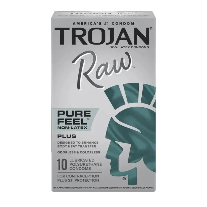 Trojan Male Sex Toys Trojan Raw Pure Feel Nonlatex 10 Pack