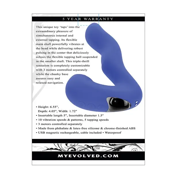 Vibrators Evolved Tappity Tap Vibrator Blue Evolved Novelties INC Vibrators Evolved Tappity Tap Vibrator Blue Evolved Novelties INC