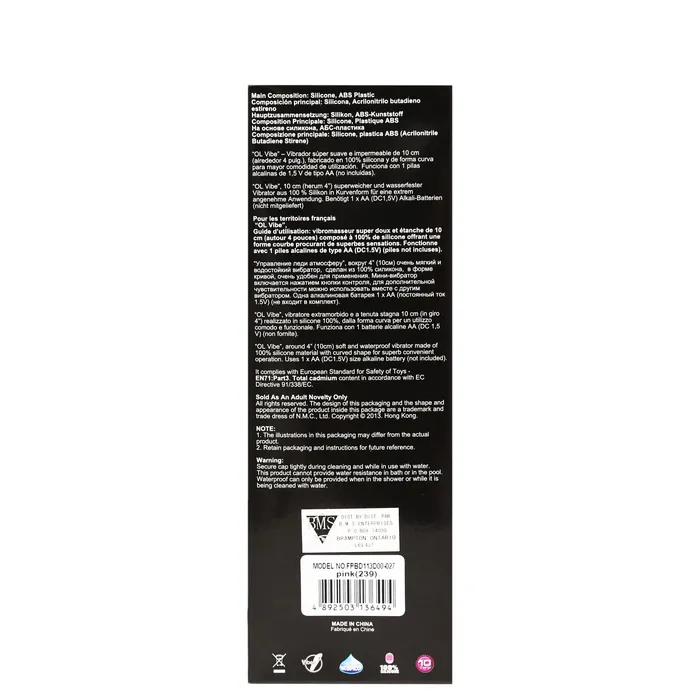 Vibrators NMC NMC Ol Vibe 4 inch GSpot Vibrator Pink