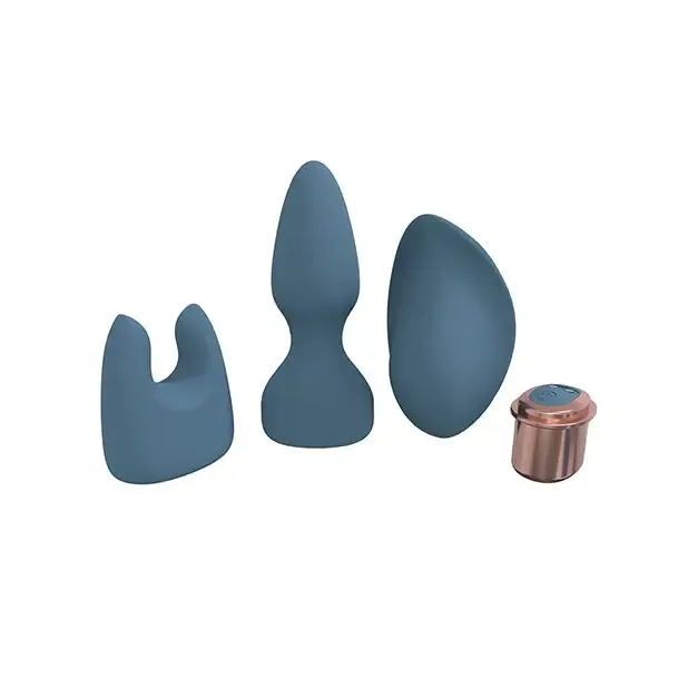 Vibrators Shots America LLC LoveLine Ultimate Kit 10 Speed Silicone Rechargeable Waterproof BlueGrey Vibrators Shots America LLC LoveLine Ultimate Kit 10 Speed Silicone Rechargeable Waterproof BlueGrey