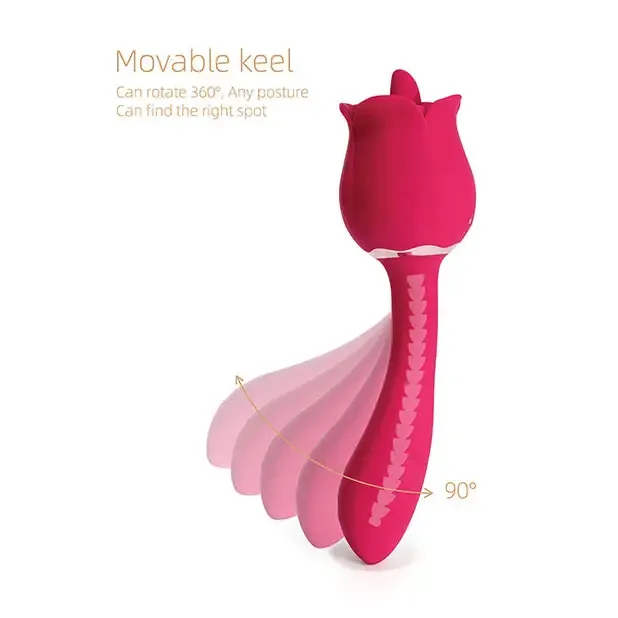 Vibrators UC Global Trade INC Honey Play Box Rhea The Rose Clit Tongue Licking Vibrator and Gspot Massager Red