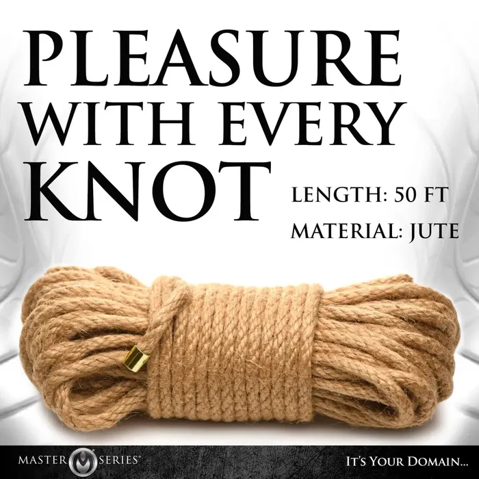 XR Brands Couples Premium Braided Jute Bondage Rope 50 Feet