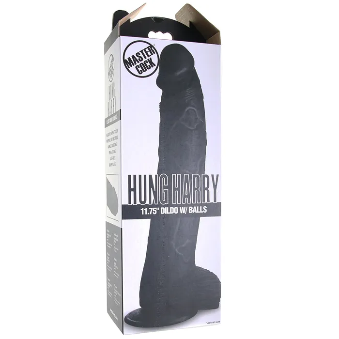XR Brands Dildos Master Cock Hung Harry 1175 Inch Ballsy Dildo in Black XR Brands Dildos Master Cock Hung Harry 1175 Inch Ballsy Dildo in Black