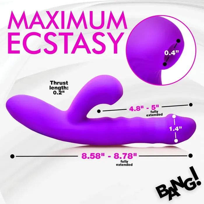 XR Brands Vibrators Thrusting And Sucking Silicone Rabbit Vibrator